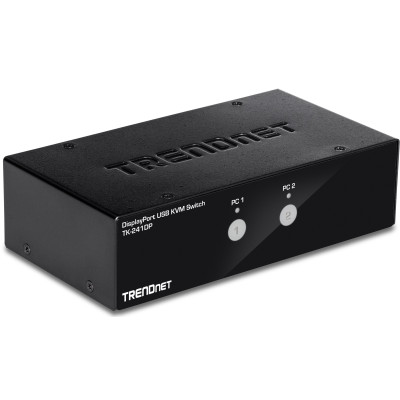 TRENDnet TK-241DP 2-Port Desktop KVM Switch, 3840 x 2160 @ 60Hz resolution, 2 USB 2.0